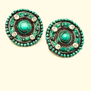 Boho southwestern vintage clip on earrings